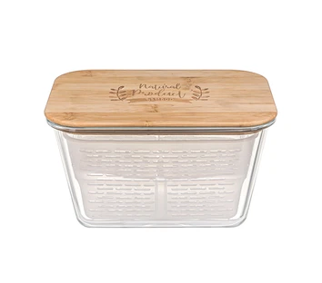 Built in draining basket of glass food container